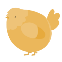 A honey chicken with a head pattern