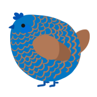 A sapphire and brown chicken with a lace pattern