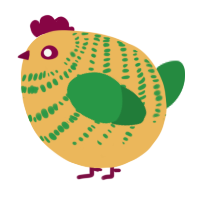 A honey and viridian chicken with a bar pattern
