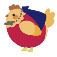 A crimson and honey chicken with a head pattern