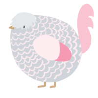 A mist and rose chicken with a lace pattern
