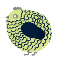 A lemon and tumblr chicken with a lace pattern