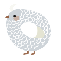 A mist and white chicken with a lace pattern