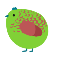 A grass and red chicken with a half-lace pattern