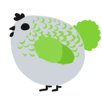 A mist and grass chicken with a half-lace pattern