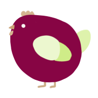 A maroon and apple chicken