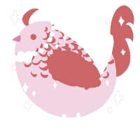 A rose and red chicken with a half-lace pattern