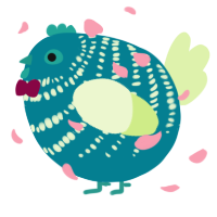 A sea and apple chicken with a bar pattern