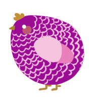A plum and pink chicken with a lace pattern