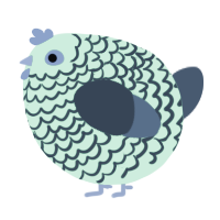 A maroon and beige chicken with a lace pattern