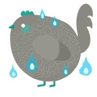 A ash chicken with a double-lace pattern