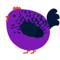 A violet and tumblr chicken with a half-lace pattern