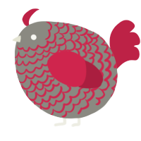 A ash and crimson chicken with a lace pattern