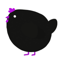 A black chicken with a speckle pattern