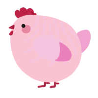 A rose and pink chicken with a half-bar pattern