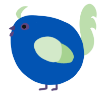 A ultramarine and gluppy chicken