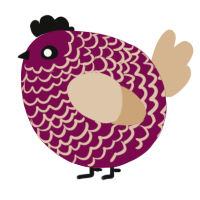 A wine and beige chicken with a lace pattern