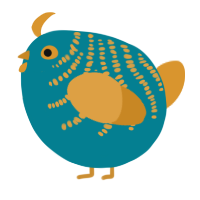 A sea and orange chicken with a half-bar pattern