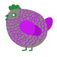 A ash and amethyst chicken with a lace pattern