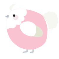 A rose and white chicken with a head pattern