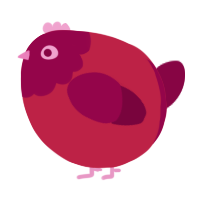 A crimson and maroon chicken with a head pattern