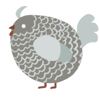 A ash and silver chicken with a lace pattern