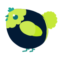 A tumblr and lime chicken with a head pattern