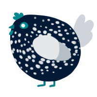 A tumblr and mist chicken with a speckle pattern
