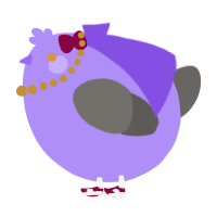 A lilac and grey chicken