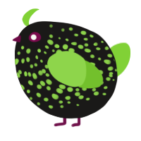 A sable and grass chicken with a speckle pattern