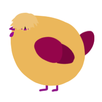 A honey and maroon chicken