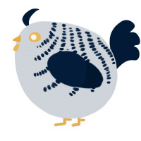 A mist and tumblr chicken with a half-bar pattern