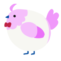 A white and lavender chicken with a head pattern