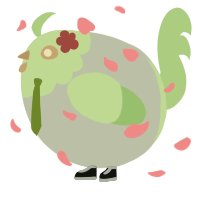 A mist and gluppy chicken with a head pattern