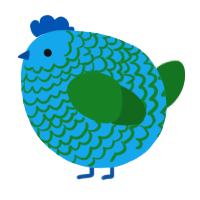 A sky and leaf chicken with a lace pattern