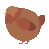 A brown and russet chicken with a head pattern