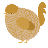 A beige and gold chicken with a lace pattern
