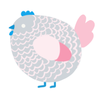 A mist and rose chicken with a lace pattern