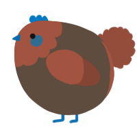 A bark and russet chicken with a head pattern