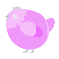 A lavender chicken with a head pattern