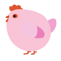 A rose and pink chicken with a lace pattern