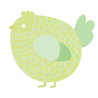 A lemon and gluppy chicken with a lace pattern