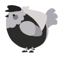 A sable and overcast chicken with a head pattern