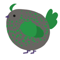 A grey and viridian chicken with a speckle pattern