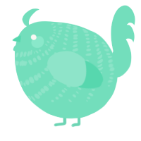 A mint chicken with a bar pattern