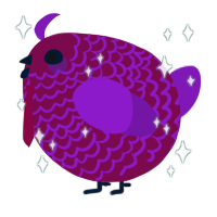 A wine and violet chicken with a lace pattern