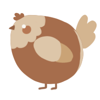 A brown and beige chicken with a head pattern