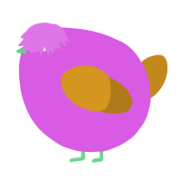 A orchid and ochre chicken