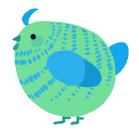 A spring and sky chicken with a bar pattern