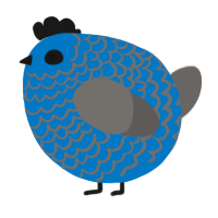A sapphire and grey chicken with a lace pattern
